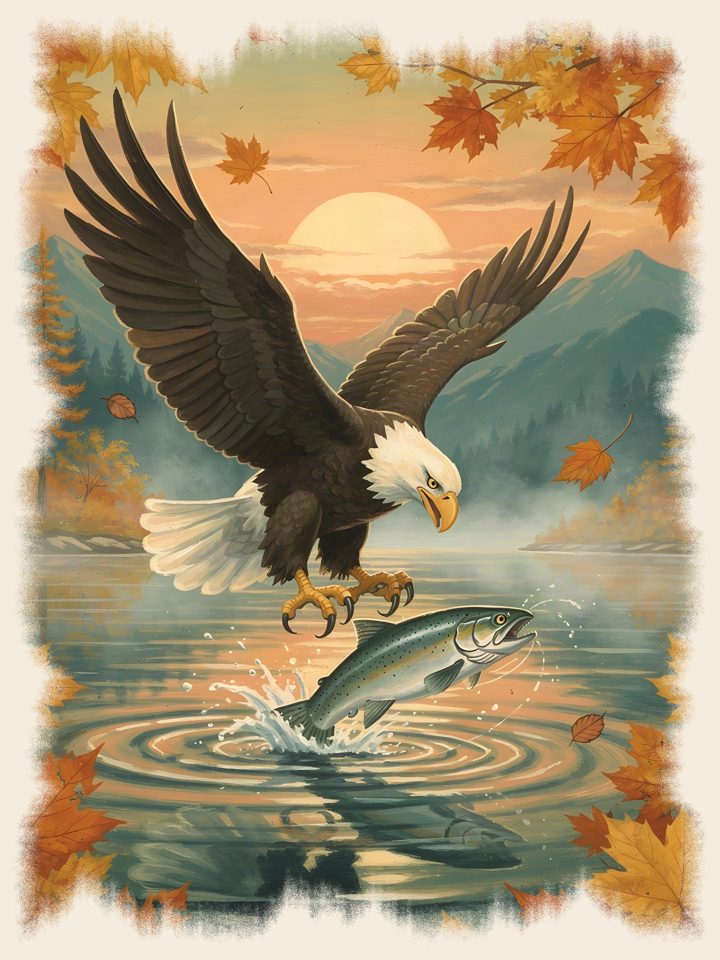 Bald Eagle vintage wildlife t-shirt design